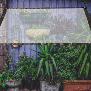 Vingo - 2x4m Plane Transparente Wasserdichte Plane mit Ösen, Faltbar Vordächer und Planen, Wetterfeste Pflanzendach für Gartenmöbel Pflanzen