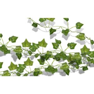 Vingo - künstlich 24 Stück Efeugirlande Efeu Kunstpflanze Künstliches Hängend Efeu für Hochzeit Party Garten Wohnung Balkon - Grün