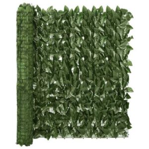 vidaXL Balkonsichtschutz Balkon-Sichtschutz mit Dunkelgrünen Blättern 400x100 cm
