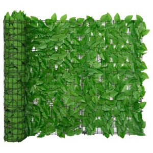 vidaXL Balkonsichtschutz Balkon-Sichtschutz mit Grünen Blättern 400x100 cm