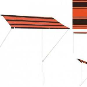 vidaXL Markise Einziehbare Markise 250150 cm Orange und Braun Balkon Terrasse