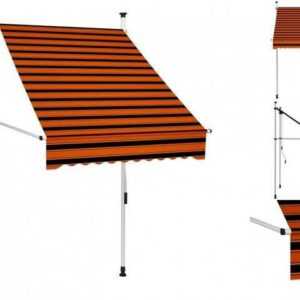 vidaXL Markise Einziehbare Markise Handbetrieben 100 cm Orange und Braun Balkon Terra