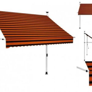 vidaXL Markise Einziehbare Markise Handbetrieben 200 cm Orange und Braun Balkon Terra
