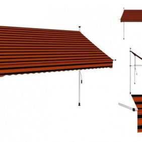 vidaXL Markise Einziehbare Markise Handbetrieben 250 cm Orange und Braun Balkon Terra