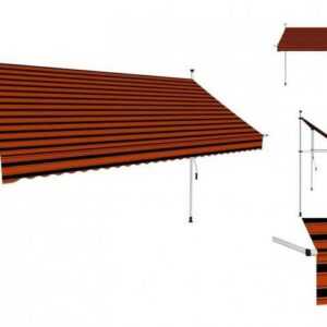 vidaXL Markise Einziehbare Markise Handbetrieben 300 cm Orange und Braun Balkon Terra