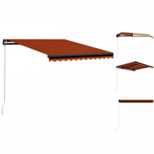 vidaXL Markise Einziehbare Markise Handbetrieben 300 x 250 cm Orange und Braun Balkon