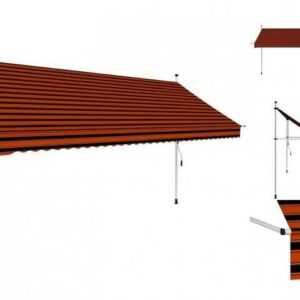 vidaXL Markise Einziehbare Markise Handbetrieben 350 cm Orange und Braun Balkon Terra