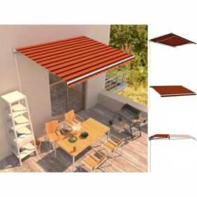 vidaXL Markise Einziehbare Markise Handbetrieben 400 x 300 cm Orange und Braun Balkon