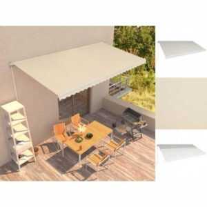 vidaXL Markise Einziehbare Markise Handbetrieben 600 x 300 cm Creme Balkon Terrasse