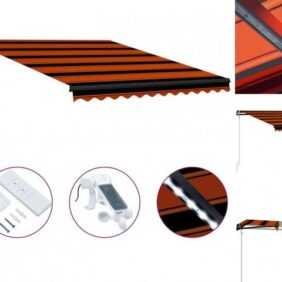 vidaXL Markise Einziehbare Markise mit Windsensor LED 300x250cm Orange Braun Balkon