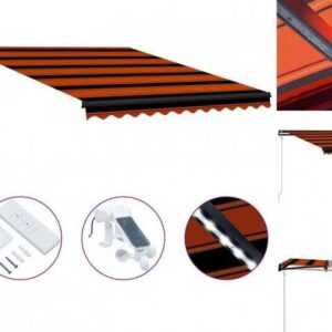 vidaXL Markise Einziehbare Markise mit Windsensor LED 350x250cm Orange Braun Balkon