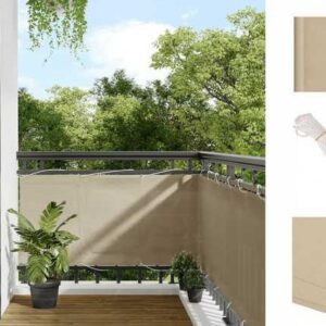 vidaXL Seitenmarkise Balkon-Sichtschutz Beige 75x700 cm 100 Polyester-Oxford