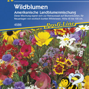 Blumenmischung Wildblumen Amerikanische Landblumen | für 3 - 5 m² | zur Reinaussaat auf Beeten